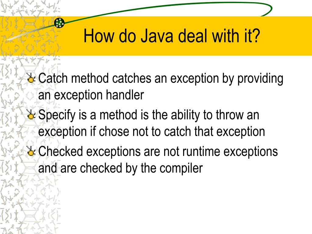 PPT Handling Errors with Exception (in Java) PowerPoint Presentation