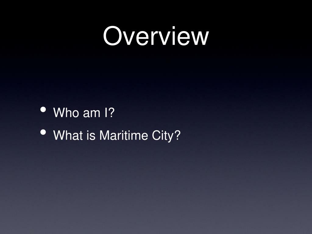 PPT Maritime City Analysis of Preliminary Results PowerPoint