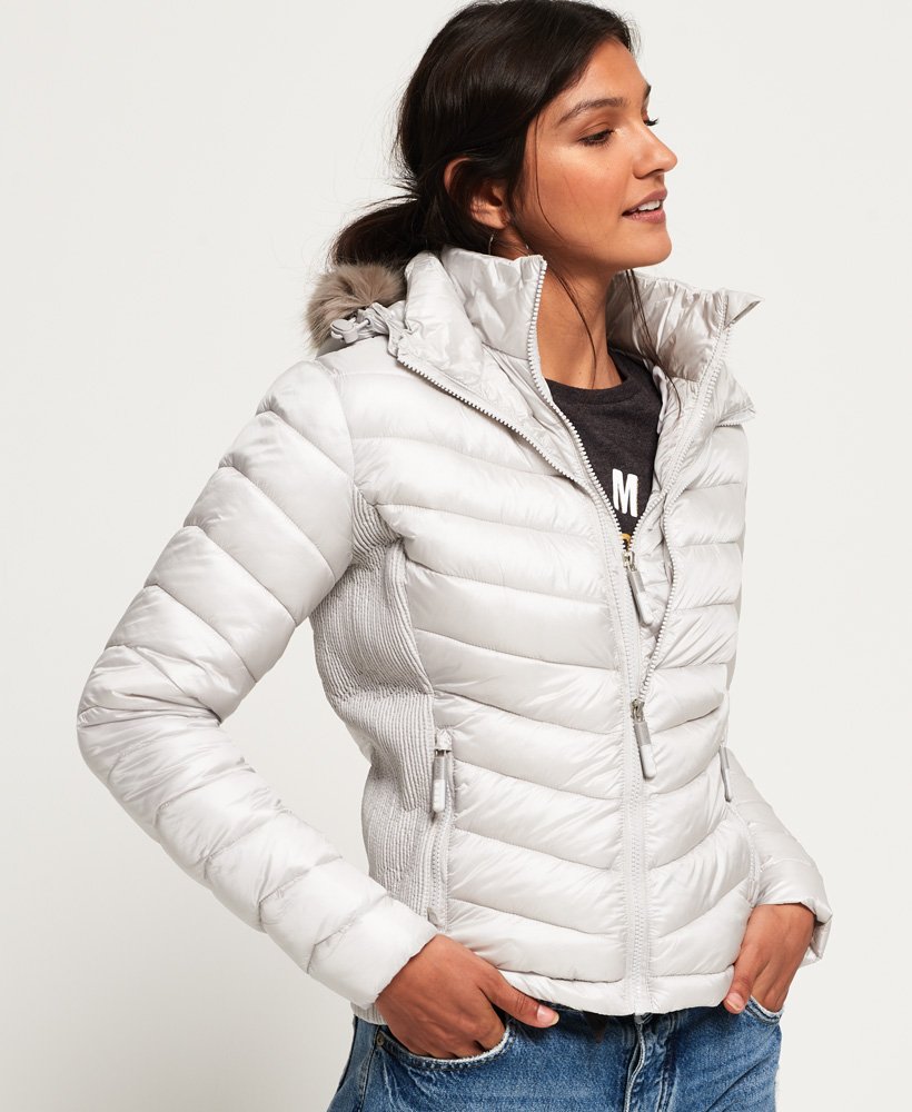 Superdry Luxe Chevron Fuji jas met capuchon Jacks en jassen voor Dames