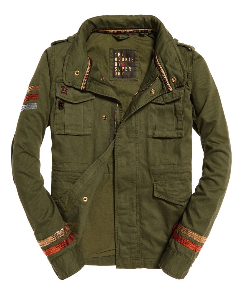 Womens Glitter Rock Rookie Jacket in Khaki Superdry