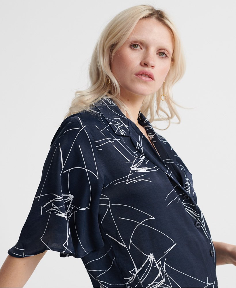 Superdry Edit Bluse mit Reverskragen Damen Shirts