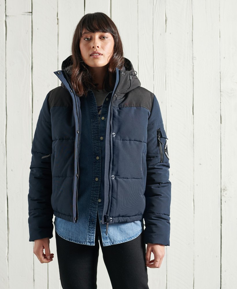 Womens Quilted Everest Jacket in Eclipse Navy Superdry