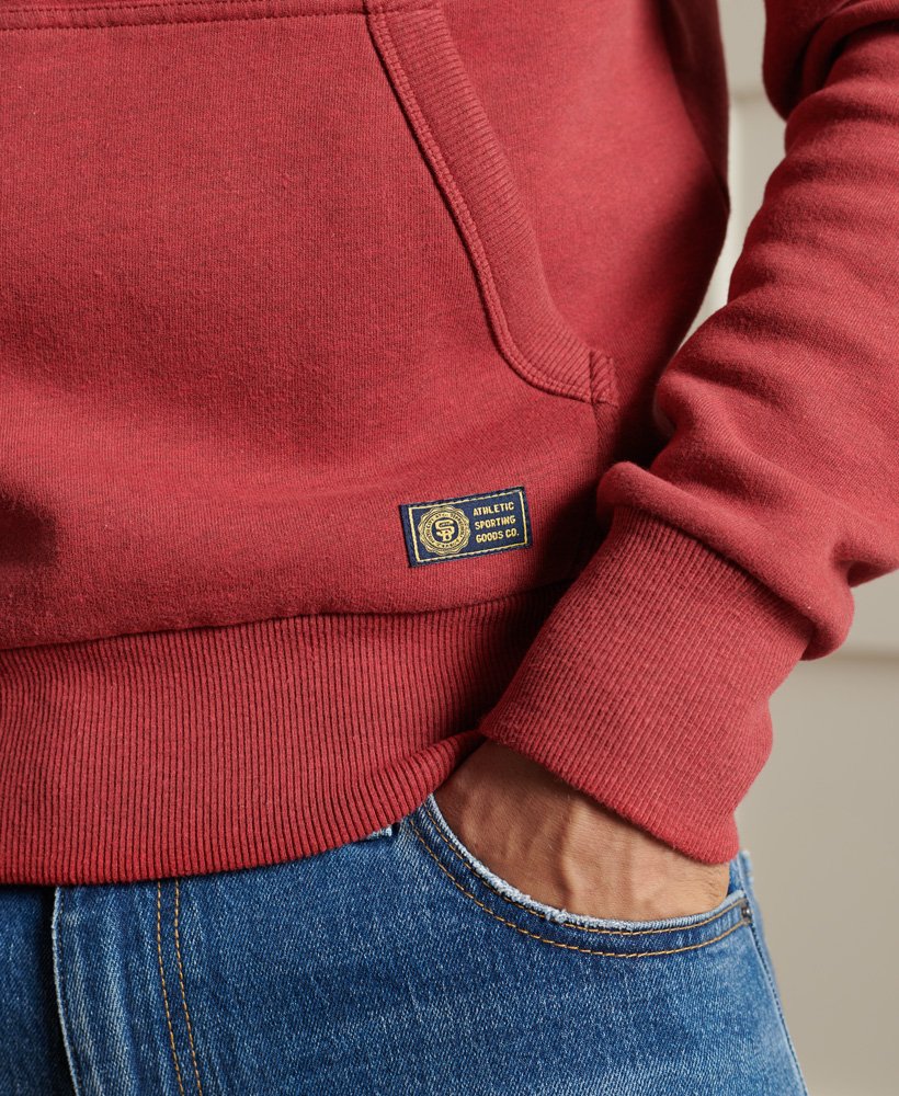 Mens Vintage Logo Varsity Hoodie in Chilli Pepper Marl Superdry