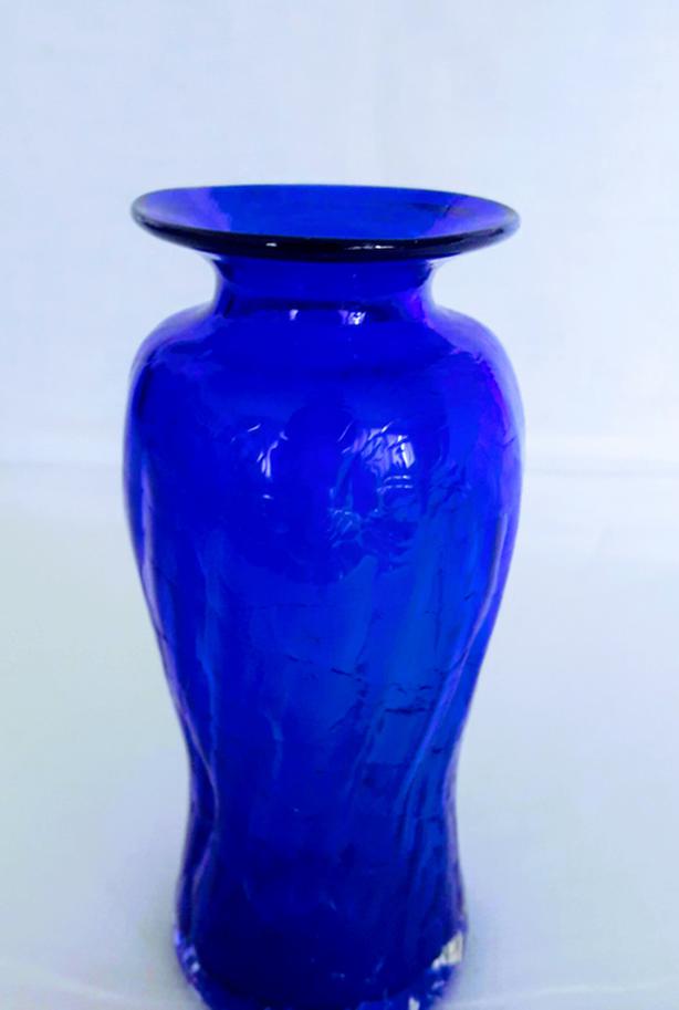 Crackle Glass Vase Hand Blown by Thorn Glass Studio Canadian Art Classifieds for Jobs, Rentals
