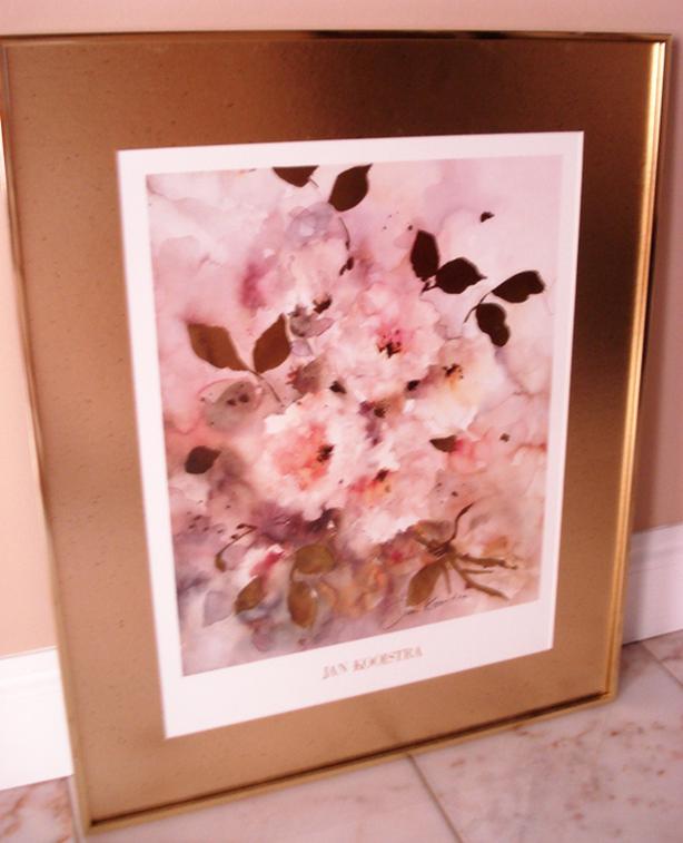 JAN KOOISTRA Print Floral Art, Gold Framed Print, Gold Embossed, Non