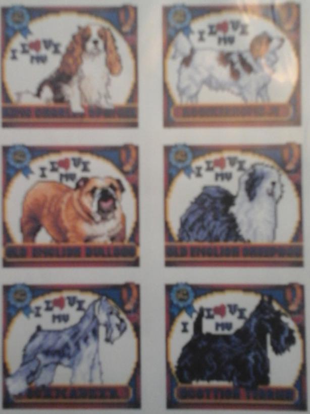 Essential Dog Badges Cross stitch pattern The Vermillion Stitchery