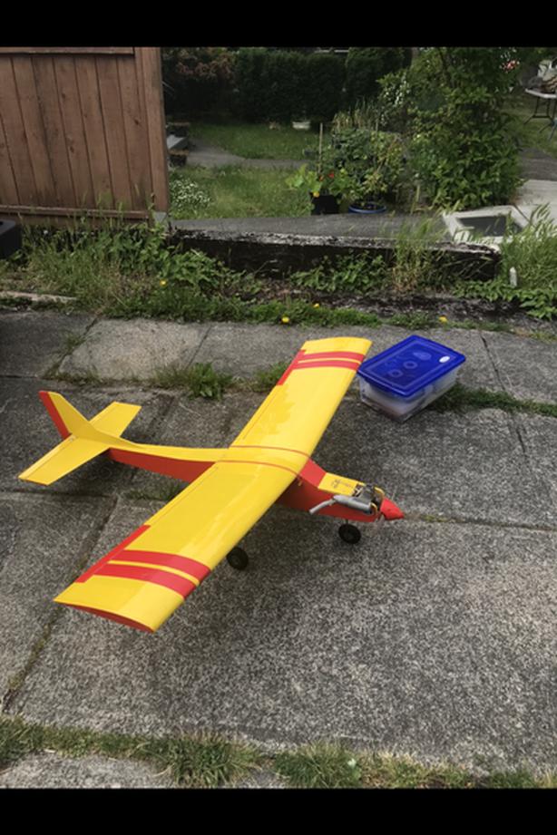 RC Plane with nitro engine, servos, radio control and accessories