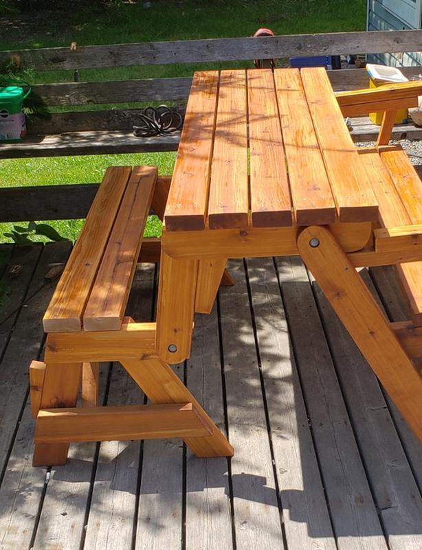 Folding cedar bench and picnic table combo Classifieds for Jobs