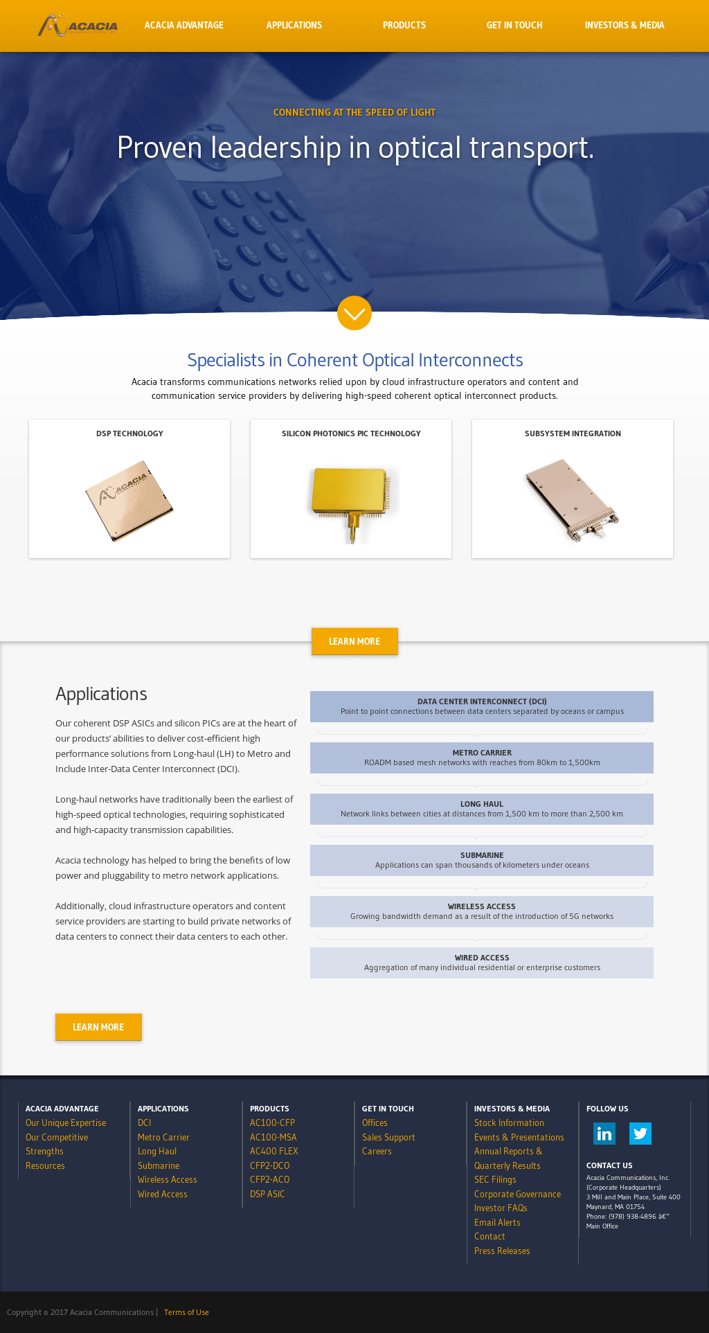 Acacia Communications Competitors, Revenue and Employees Owler