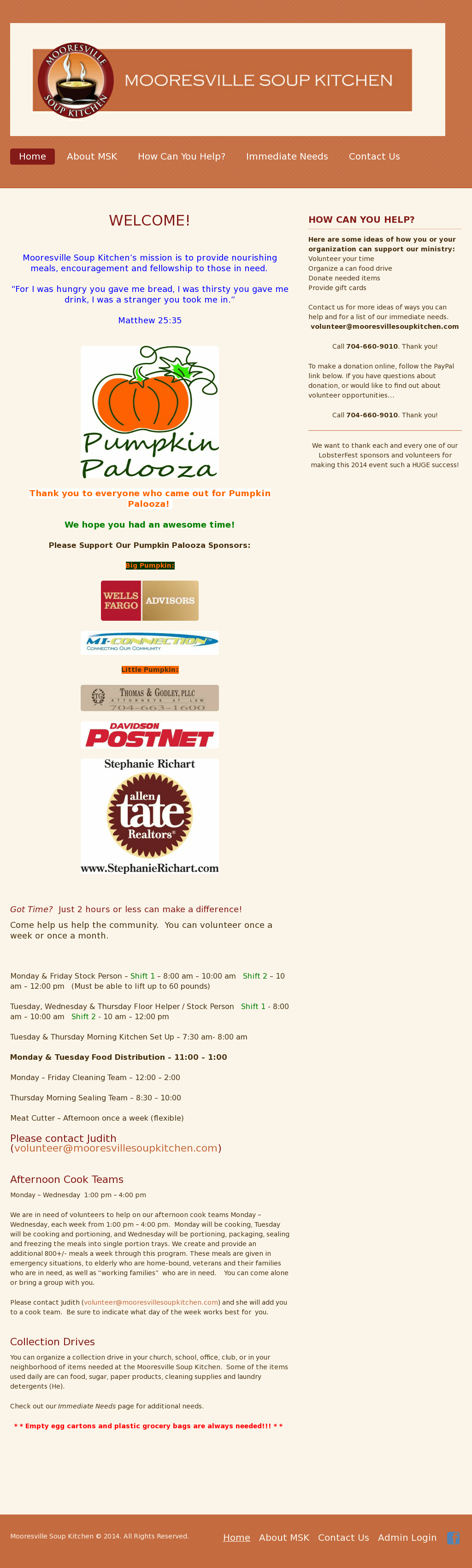 Mooresville Soup Kitchen Dandk Organizer