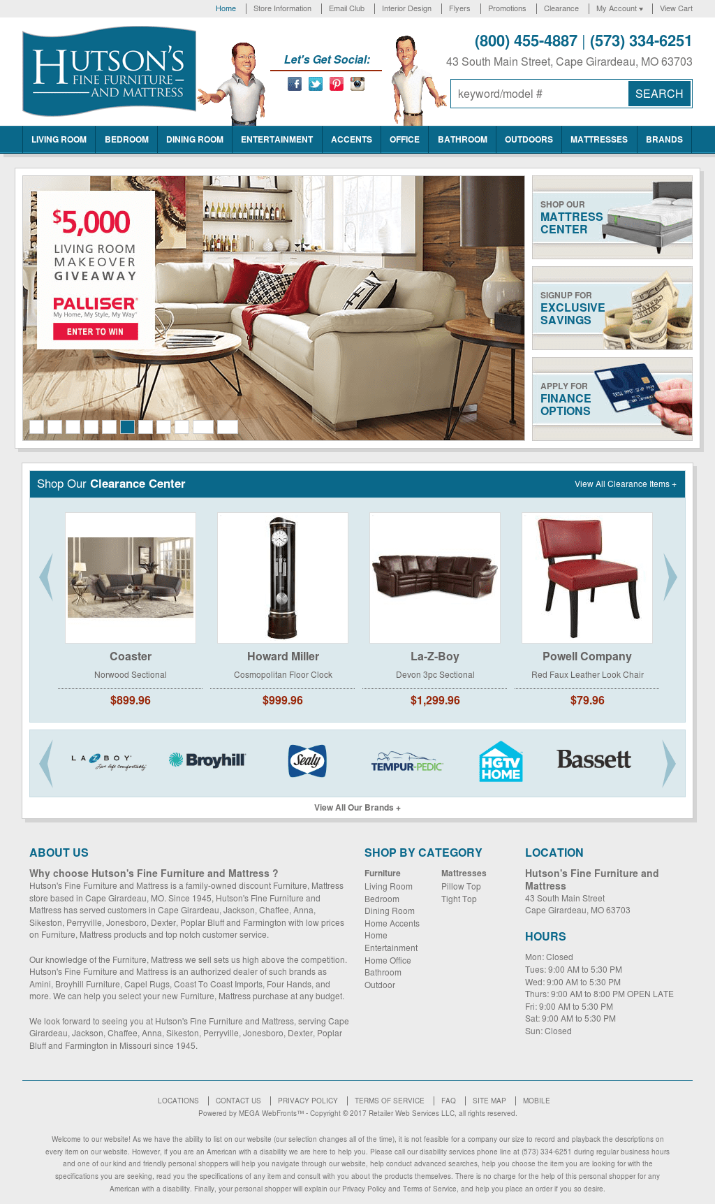 Hutson Furniture 43 S Main St Cape Girardeau Mo 63703 Furniture Walls