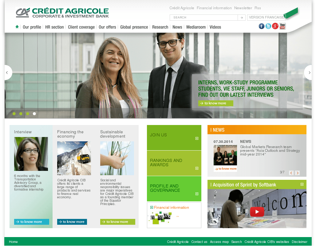 Credit Agricole Corporate And Investment Bank Internship Seputar Bank