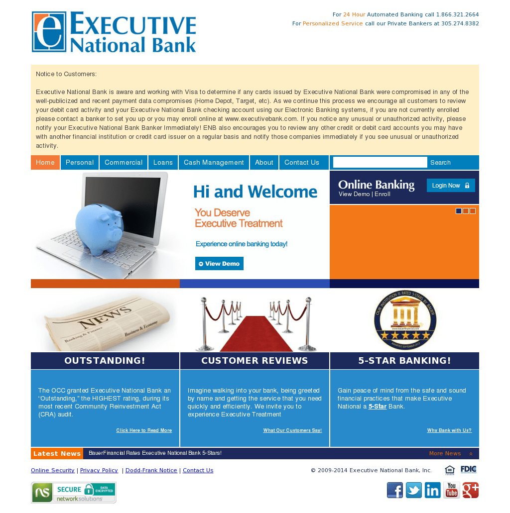 Executive National Bank Competitors, Revenue and Employees Company