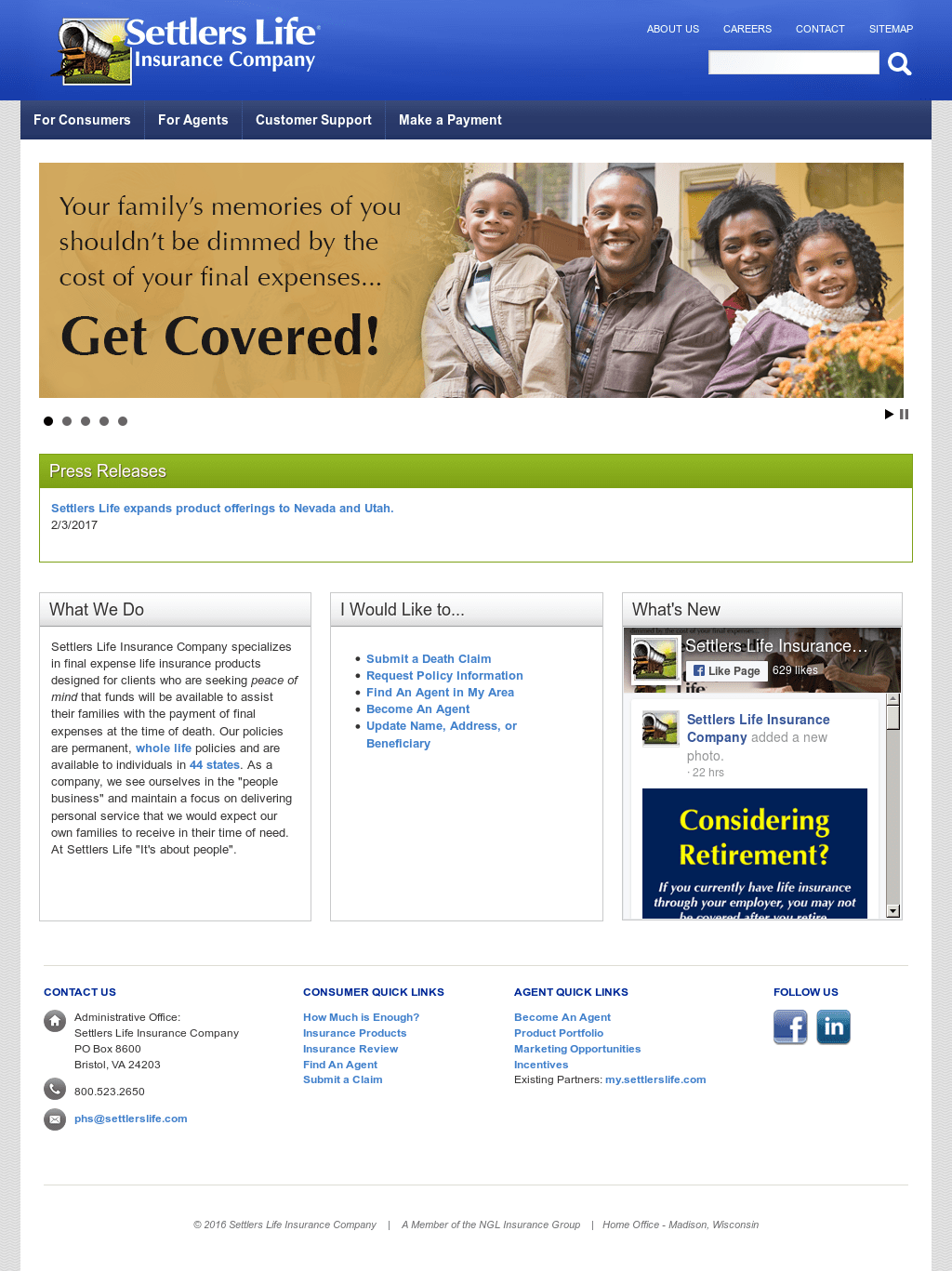 Settlers Life Insurance Company Bristol Virginia / Settlers Life