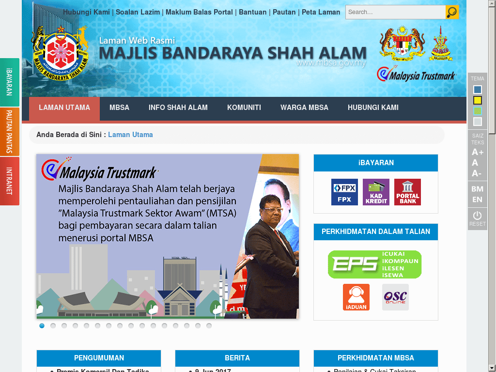 Http //Eps.mbsa.gov.my / Majlis Bandaraya Shah Alam Mbsa