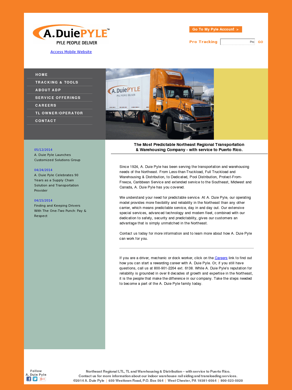 A Duie Pyle Tracking change comin