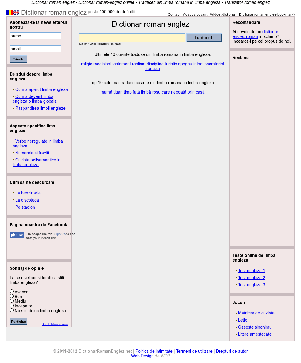Translate English to Romanian online Translate.com