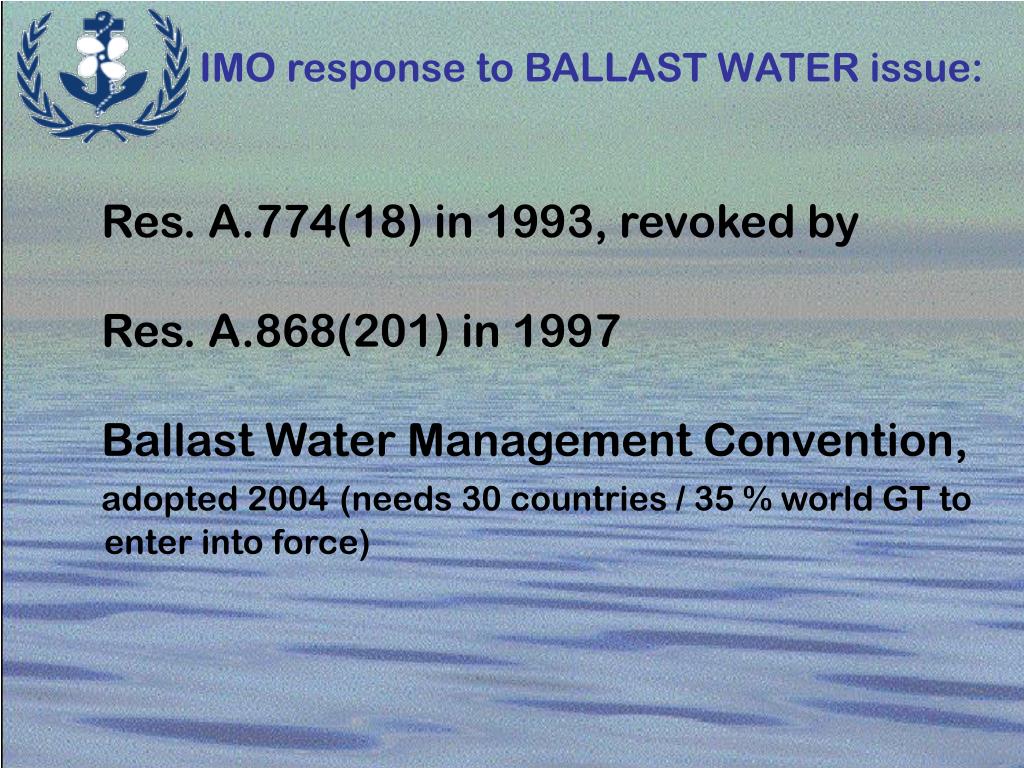 PPT BALLAST WATER MANAGEMENT PowerPoint Presentation, free download