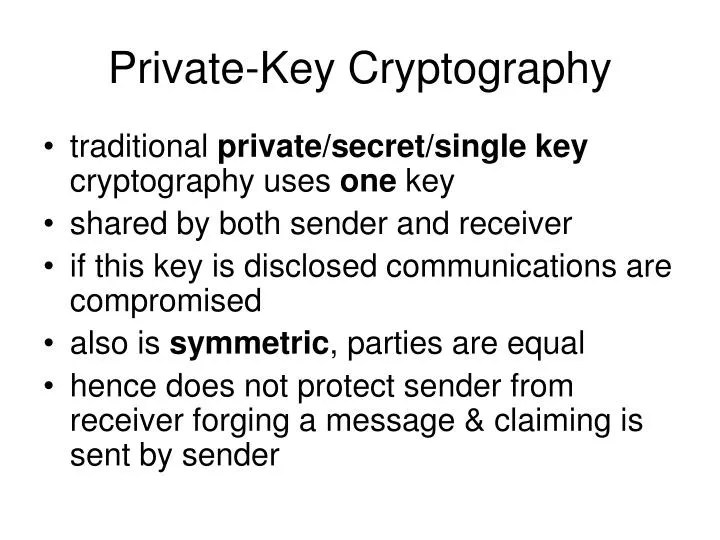 PPT PrivateKey Cryptography PowerPoint Presentation ID3611333