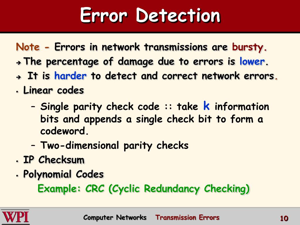 PPT Transmission Errors Error Detection and Correction PowerPoint