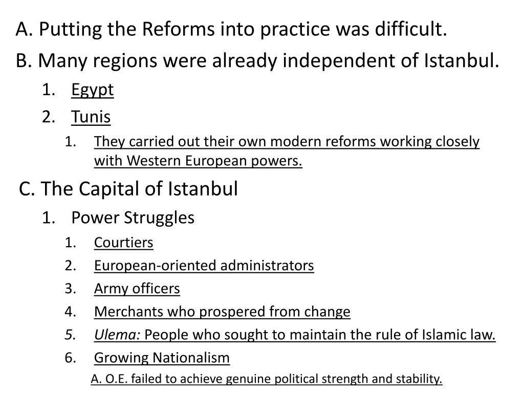 PPT Why did the Ottoman Empire Create Reforms? PowerPoint