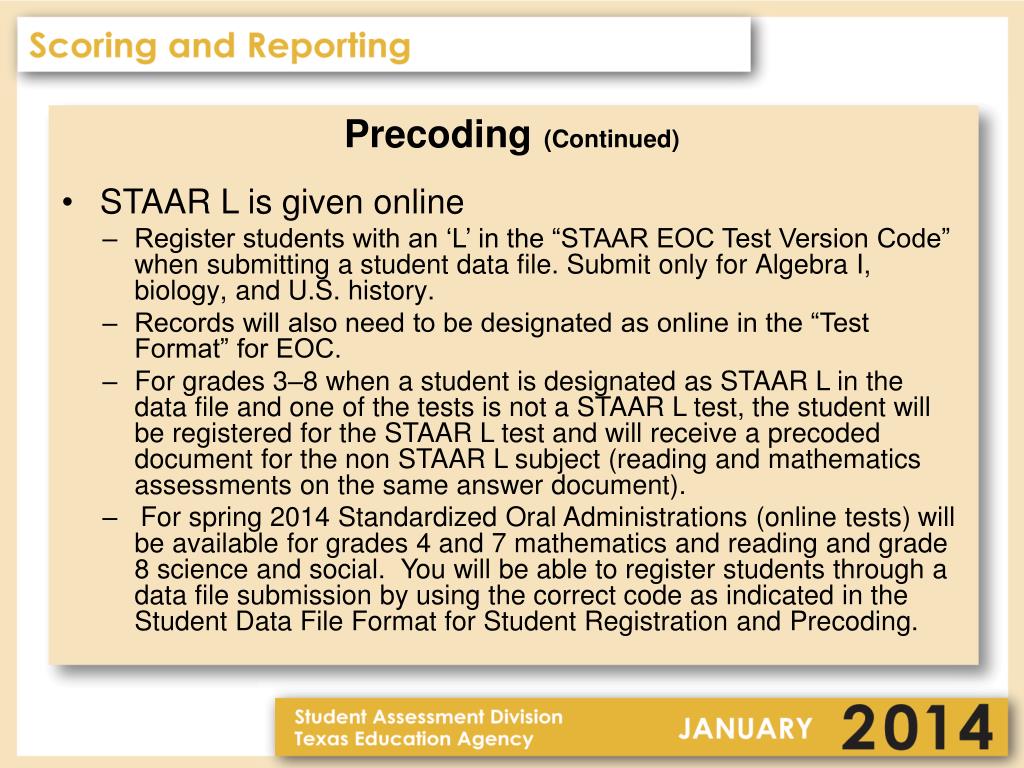 PPT Answer Documents STAAR and STAAR Spanish — one combined answer
