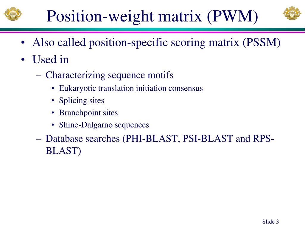 Position Weight Matrix Sequence at Robert Wegman blog