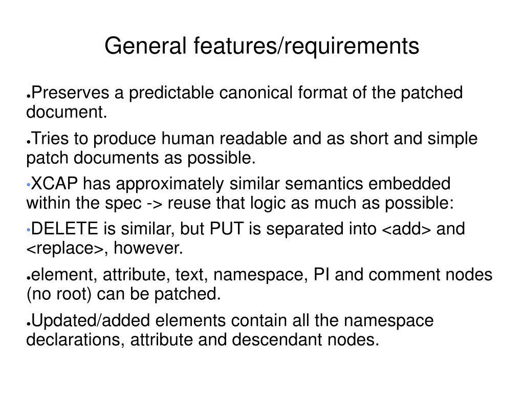 PPT xmlpatchops01 An XML Patch operations framework PowerPoint
