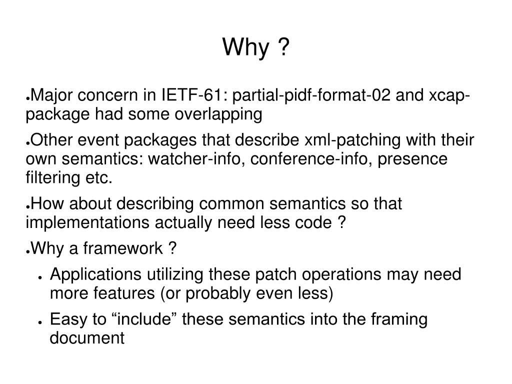 PPT xmlpatchops01 An XML Patch operations framework PowerPoint