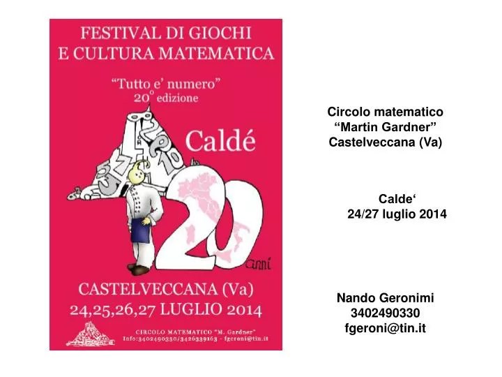 PPT Circolo matematico “Martin Gardner” Castelveccana (Va) PowerPoint