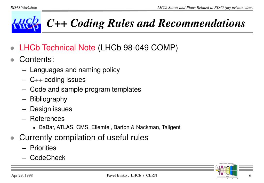PPT LHCb Status and Plans Related to RD45 (my private view