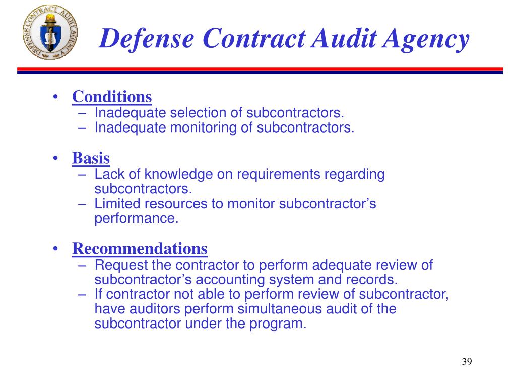 PPT Defense Contract Audit Agency PowerPoint Presentation, free