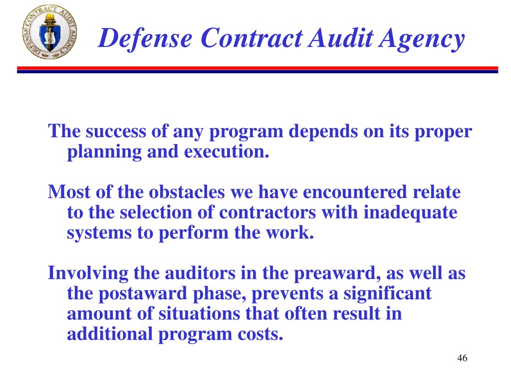 PPT Defense Contract Audit Agency PowerPoint Presentation, free