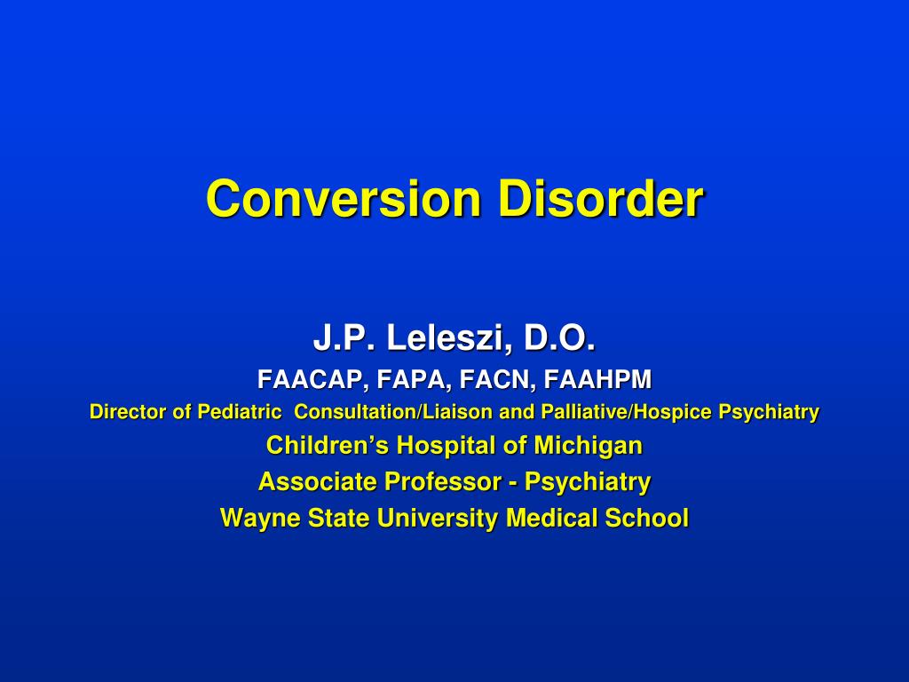 PPT Conversion Disorder PowerPoint Presentation, free download ID