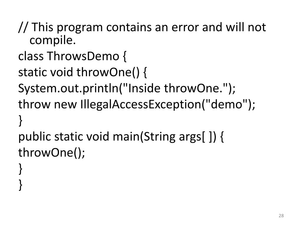 PPT EXCEPTION HANDLING PowerPoint Presentation, free download ID