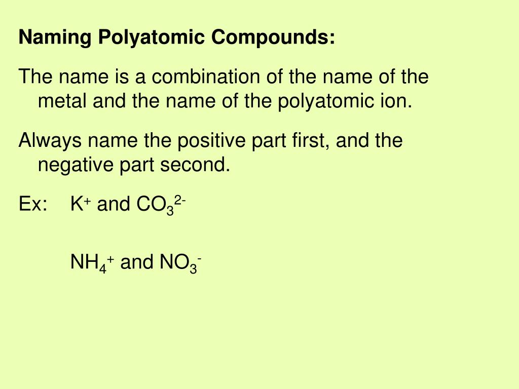 PPT Polyatomic Compounds PowerPoint Presentation, free download ID