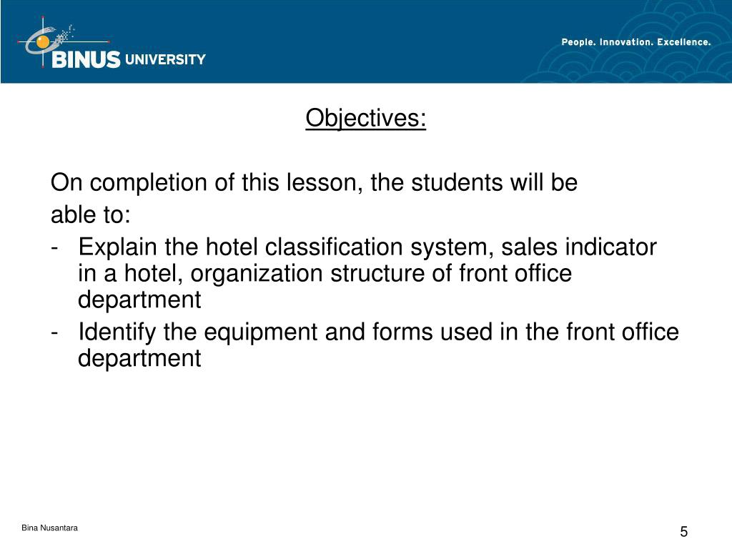 PPT Types of Hotel, Hotel Organization and Front Office Organization