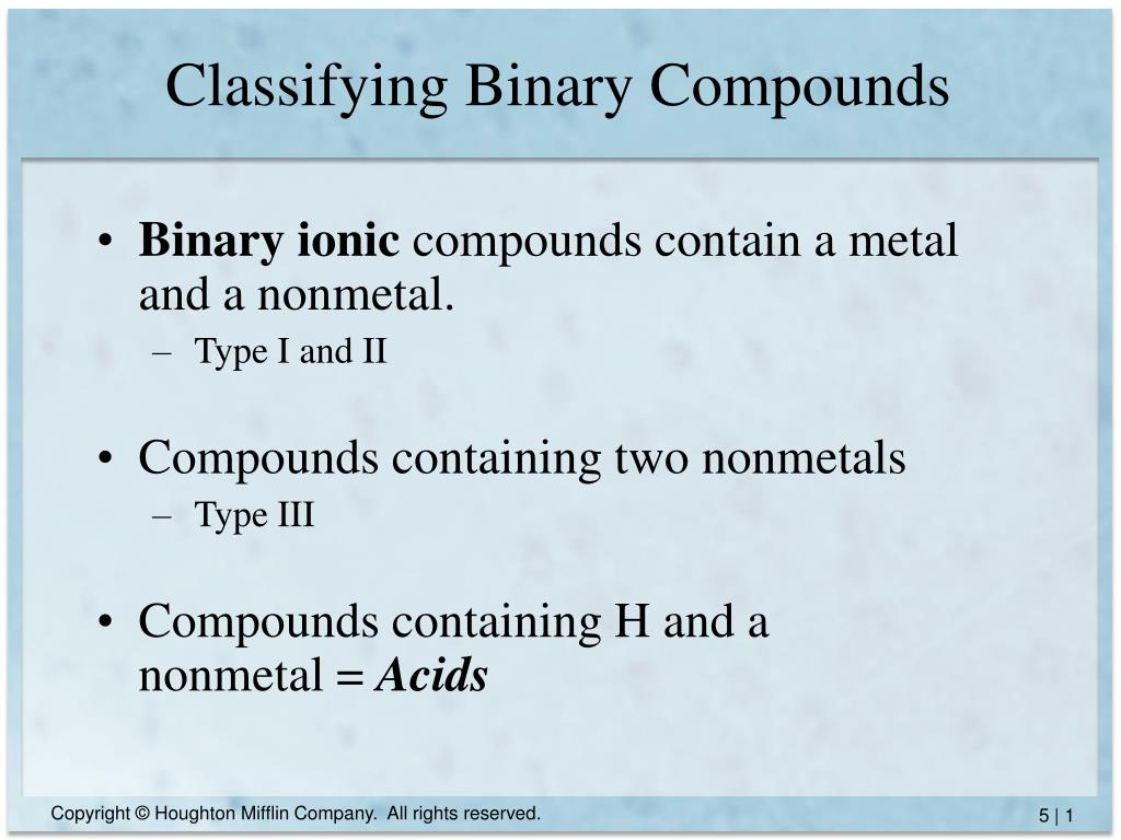 PPT Classifying Binary Compounds PowerPoint Presentation, free