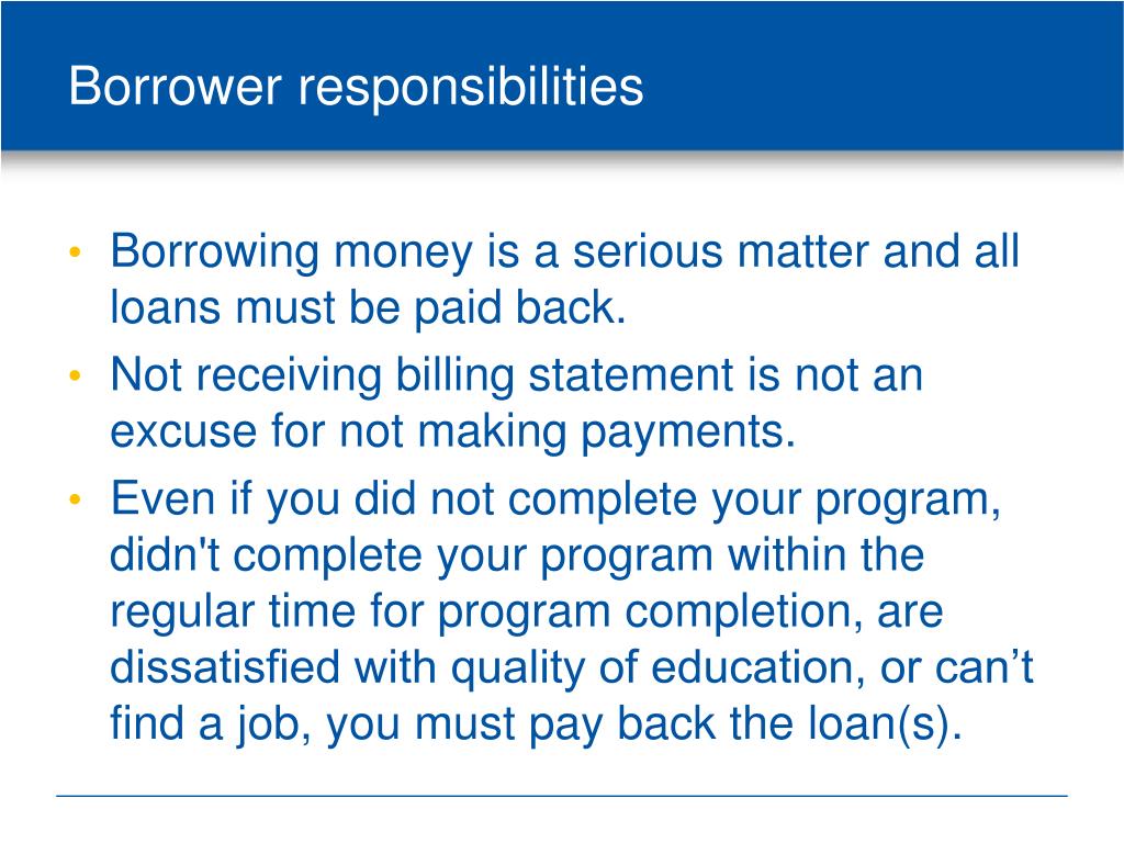 PPT Federal Student Loan Exit Counseling PowerPoint Presentation