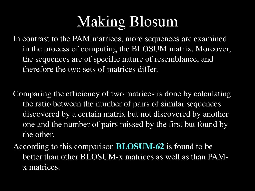 PPT PAM & Blosum PowerPoint Presentation, free download ID3657434