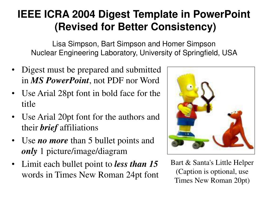 PPT IEEE ICRA 2004 Digest Template in PowerPoint (Revised for Better