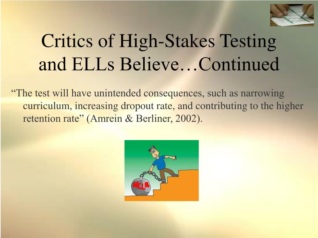 PPT High Stakes Testing and English Language Learners PowerPoint