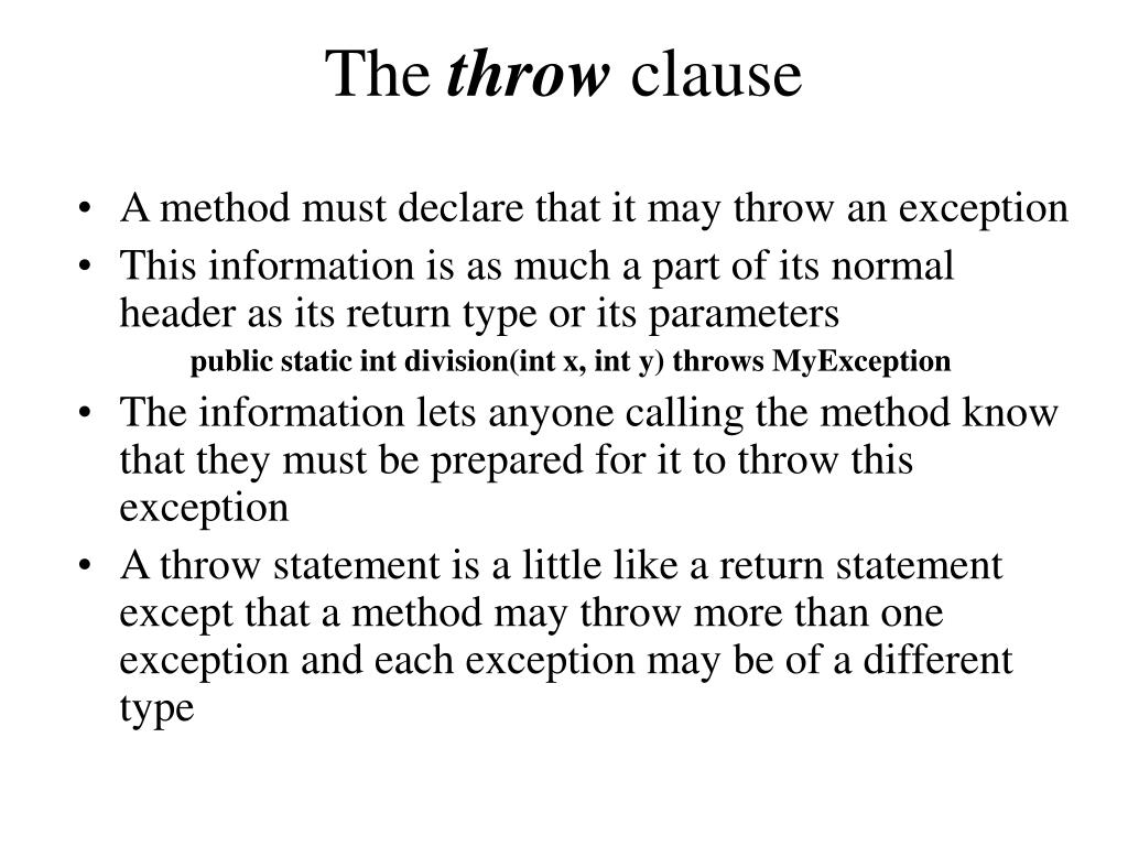 PPT Exceptions when things go wrong PowerPoint Presentation, free