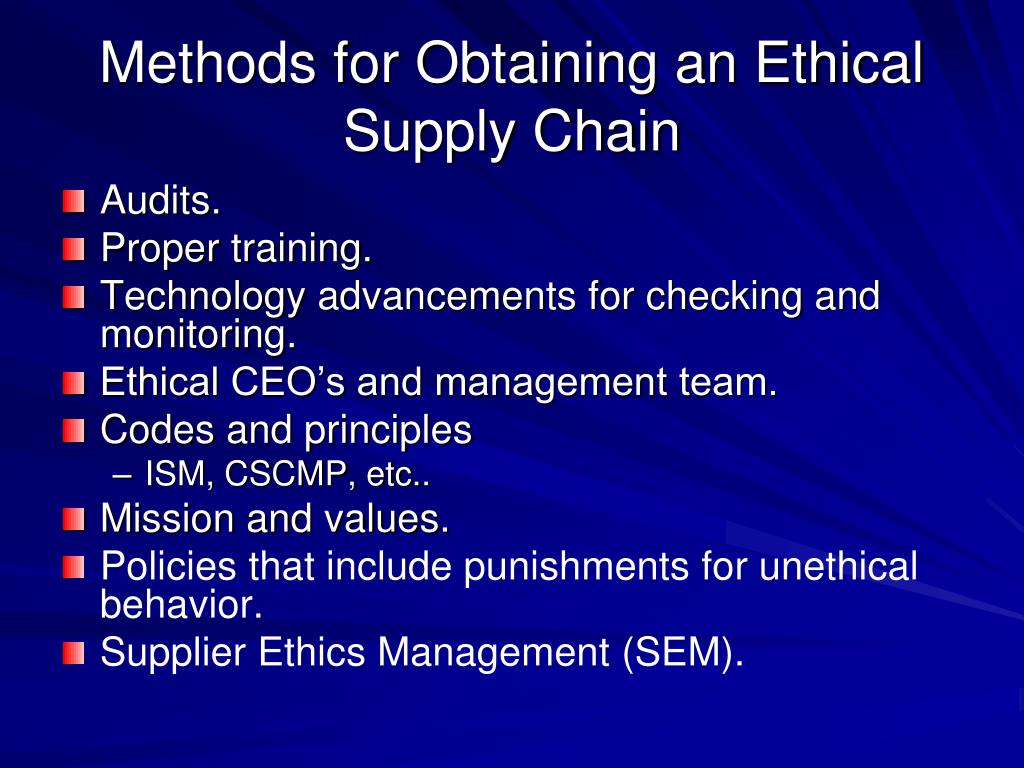 PPT Ethics in Supply Chain Management PowerPoint Presentation, free