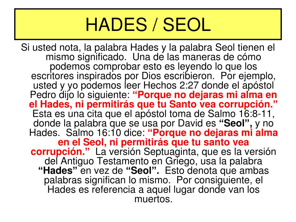 PPT ¿Quienes Están En El Hades, y Que Están Haciendo Allí? PowerPoint