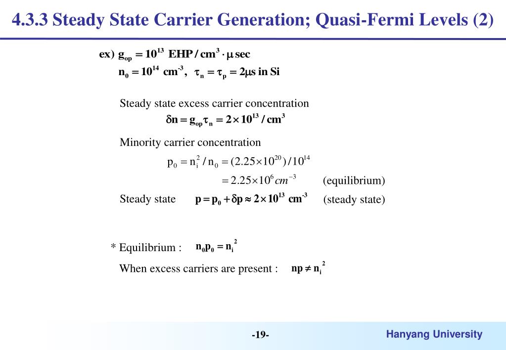 PPT Chapter 4 Excess Carriers in Semiconductors PowerPoint