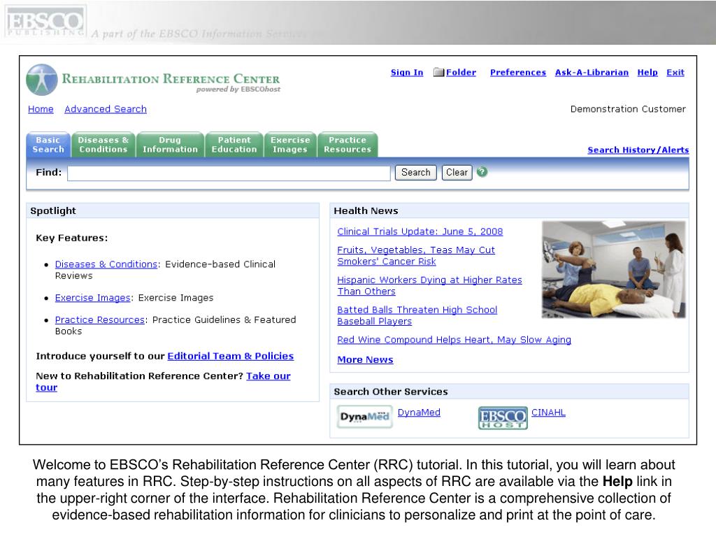 PPT Rehabilitation Reference Center PowerPoint Presentation, free