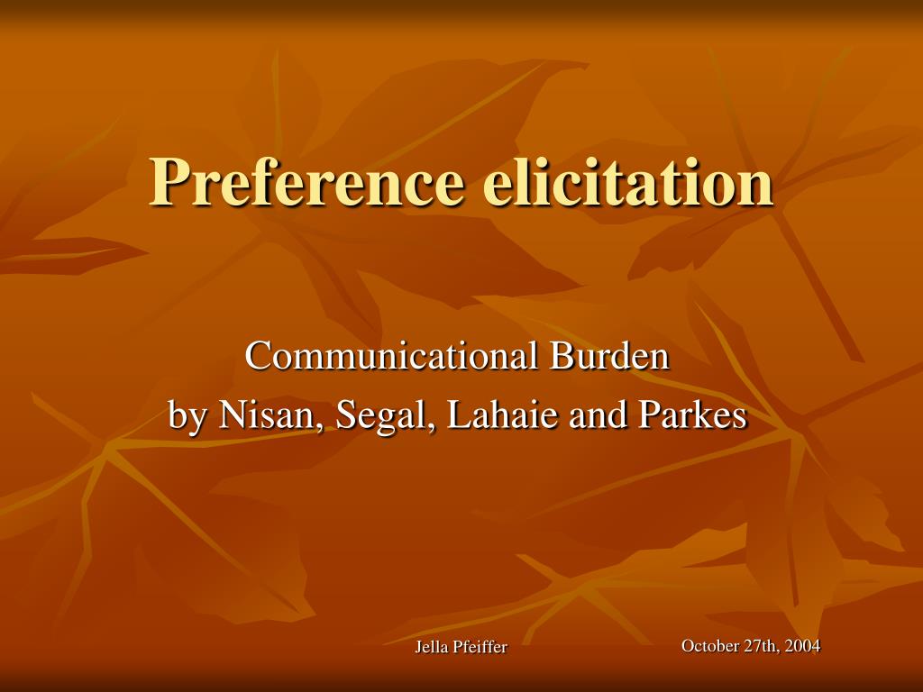 PPT Preference elicitation PowerPoint Presentation, free download