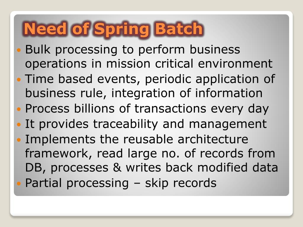 PPT Spring Batch PowerPoint Presentation, free download ID3695459