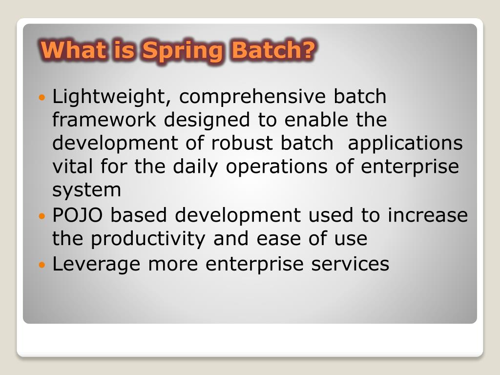 PPT Spring Batch PowerPoint Presentation, free download ID3695459